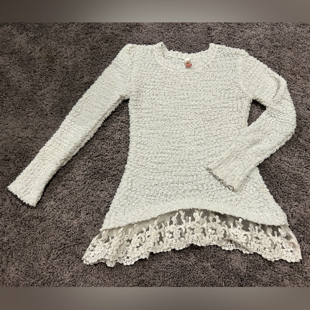 Fuzzy white sweater